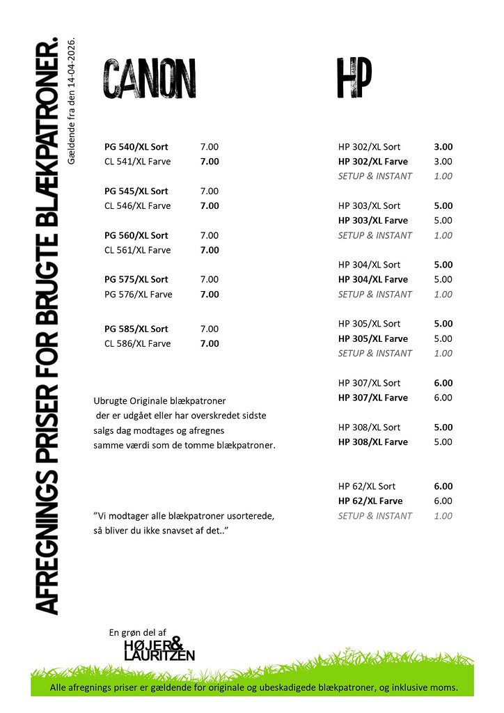 Prisliste tomt 04 2026